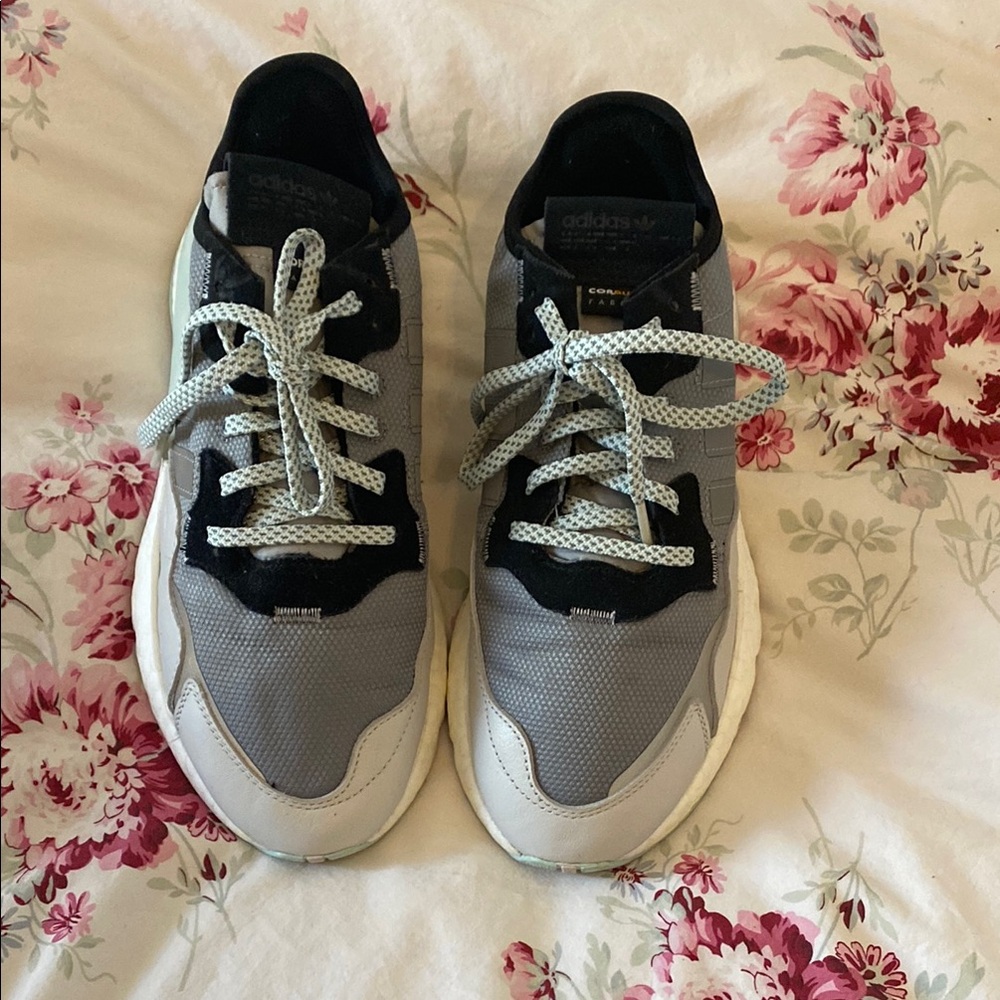 Adidas Gray and White Sneakers